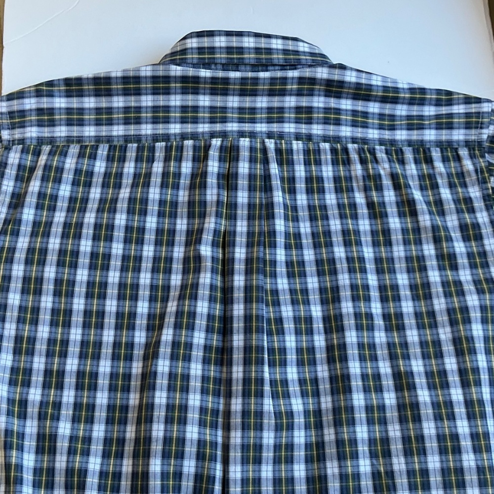 GAP very nice green checkered 100 % cotton button front shirt Sz L - Picture 8 of 11